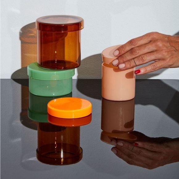 HAY Glass Bits & Bobs Storage Container, small, nude/peach color. - Picture 6 of 7